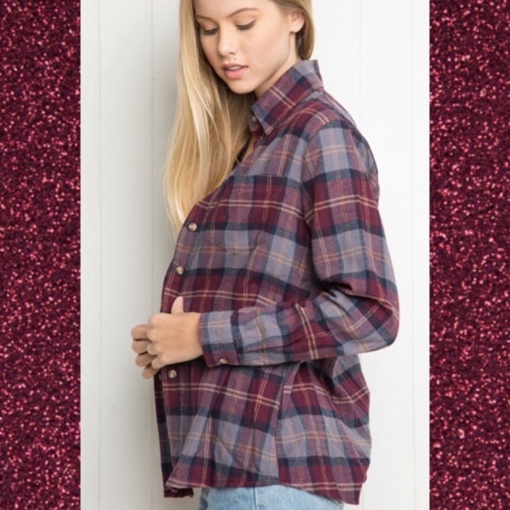 Maroon Brandy Melville Flannel